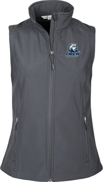 Drew University Womens Core Softshell Vest Drew Rangers with Mascot Stacked - ONLINE ONLY